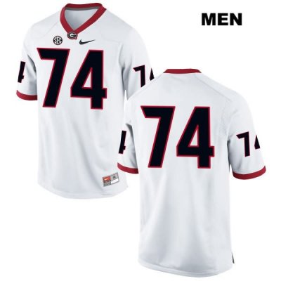 Men's Georgia Bulldogs NCAA #74 Ben Cleveland Nike Stitched White Authentic No Name College Football Jersey LIL5554TU